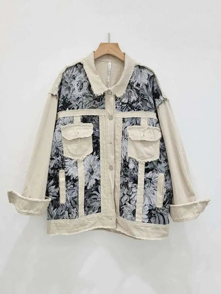 Vintage Flower Patch Denim Jacket