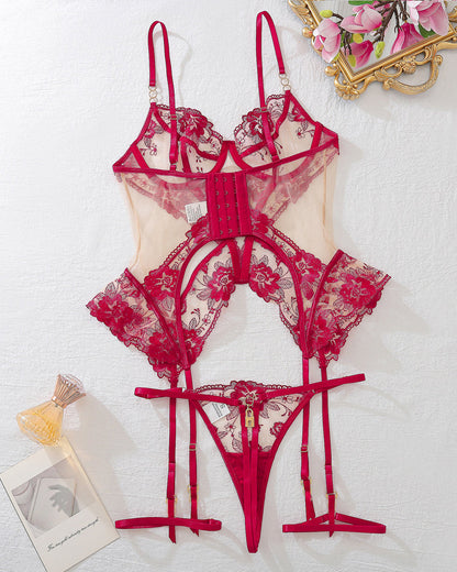 RaveStone Ashen Sexy Mesh See-through Thin Lace Bra Set