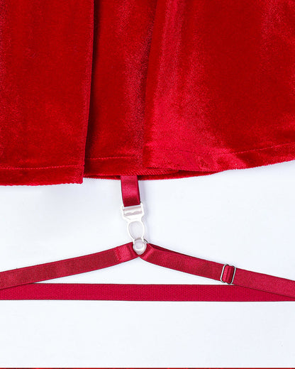 Christmas Opal Heart Decoration Sexy Suit