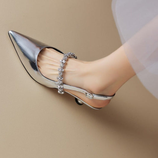 Aurora Rhinestone Kitten Heels