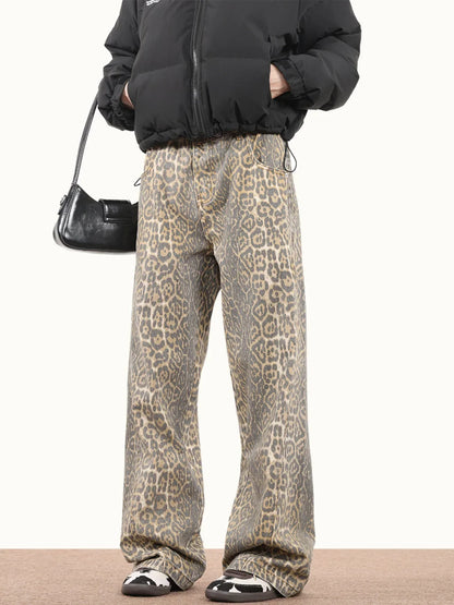 Leopard Baggy Jeans