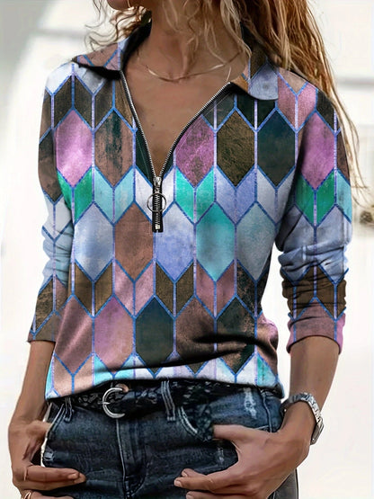 Renae Polo Zipper Top