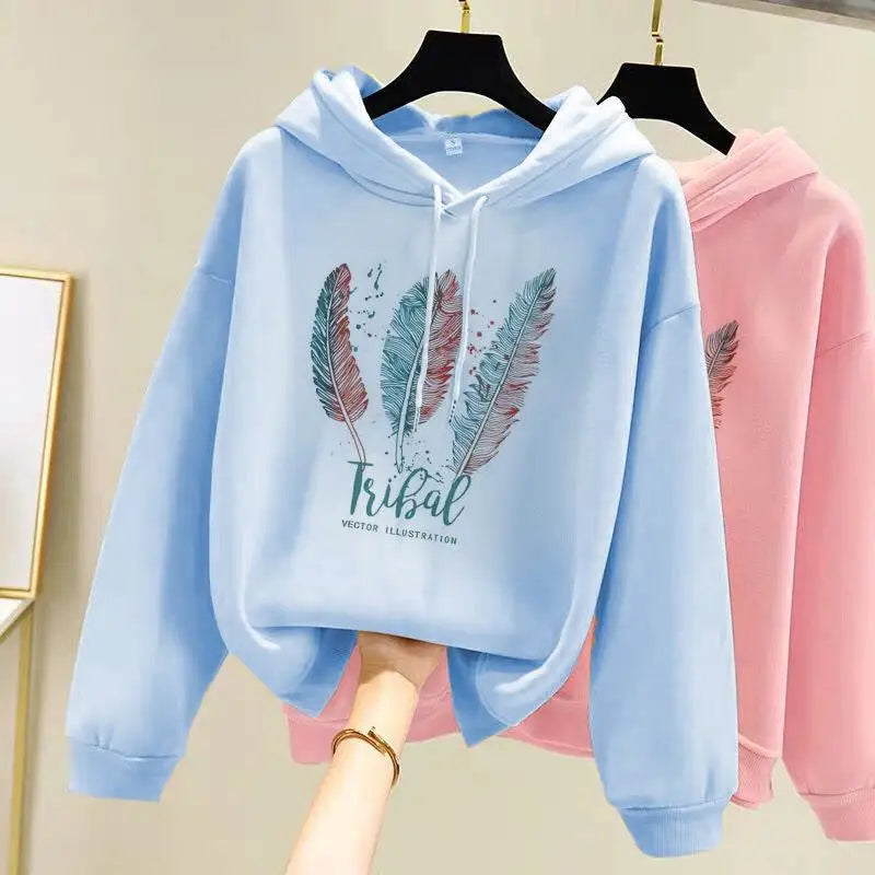 Feather Printed Hoodies