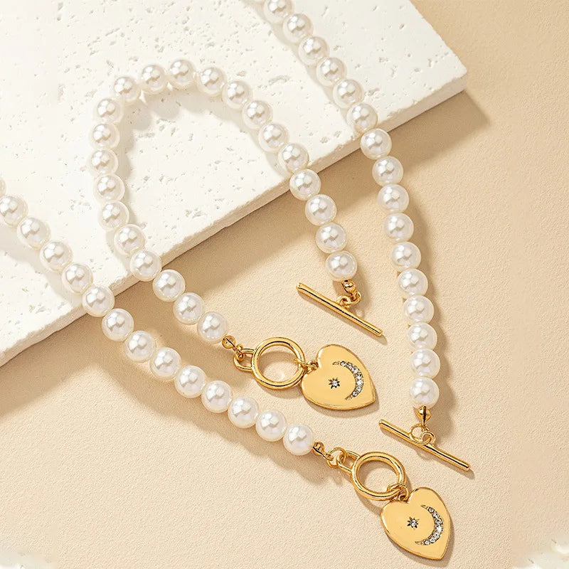 Love Pearls Necklace/Bracelet Set