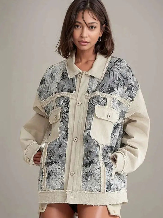 Vintage Flower Patch Denim Jacket