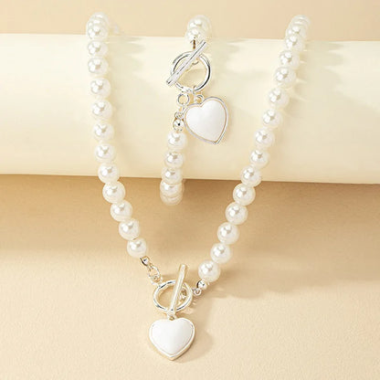 Love Pearls Necklace/Bracelet Set
