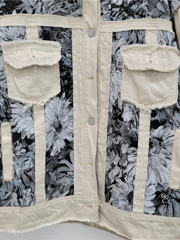 Vintage Flower Patch Denim Jacket