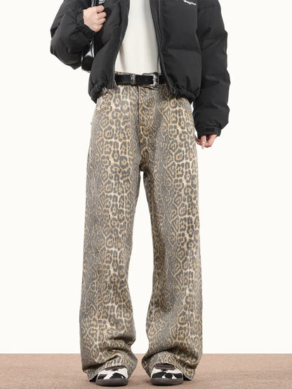 Leopard Baggy Jeans