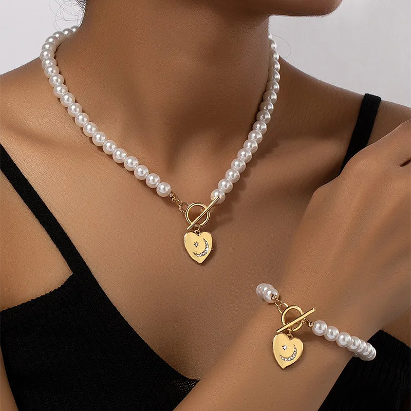 Love Pearls Necklace/Bracelet Set