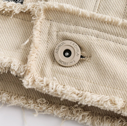 Vintage Flower Patch Denim Jacket