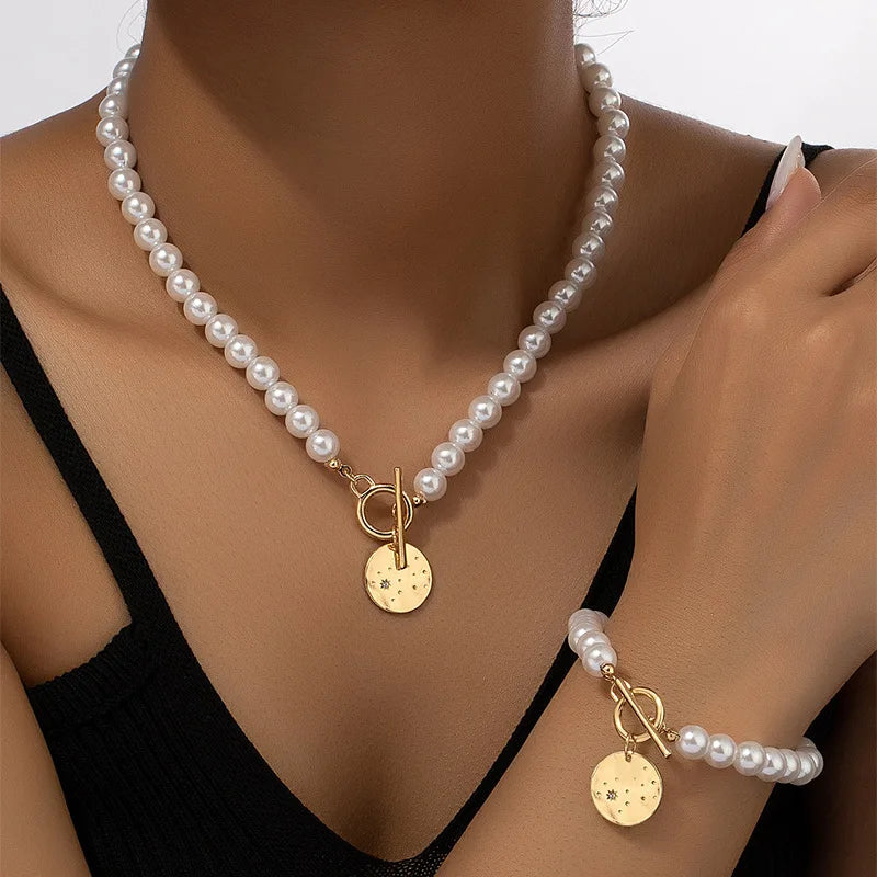 Love Pearls Necklace/Bracelet Set