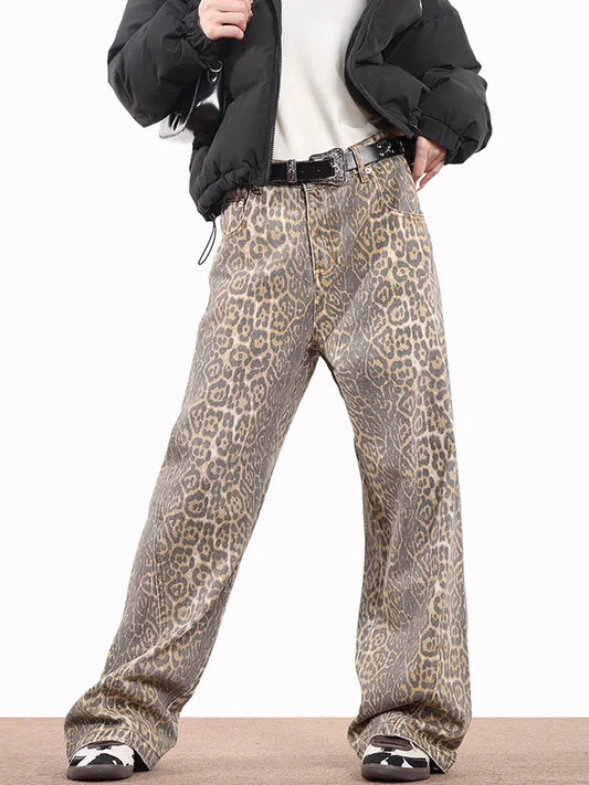 Leopard Baggy Jeans