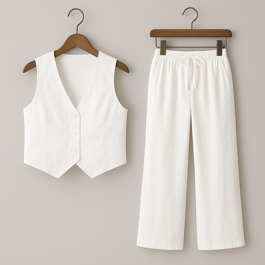 Bianca Linen Vest Set
