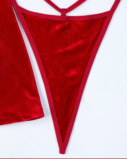 Christmas Opal Heart Decoration Sexy Suit