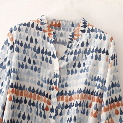 Noemi Printed Linen Blouse